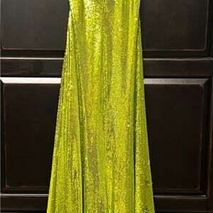 Halston Heritage Vibrant Green Sequin Dress